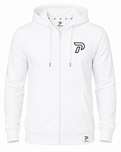 Patience Core Zip Hoodie – White – forside