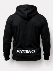 Patience Core Zip Hoodie – Black – bakside