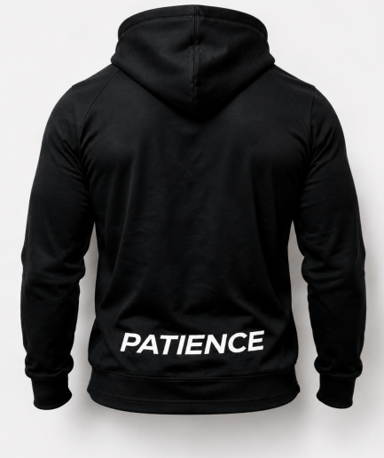 Patience Core Zip Hoodie – Black